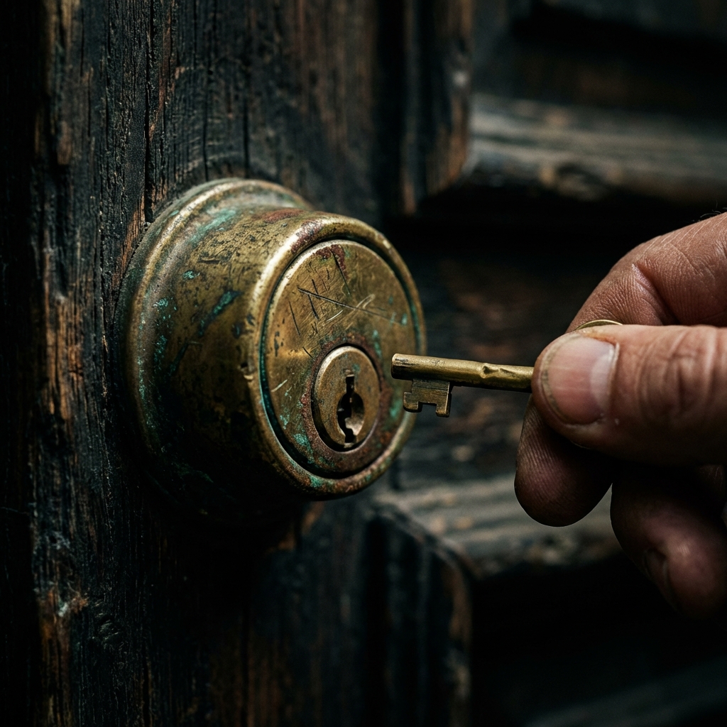Cerradura antigua macro