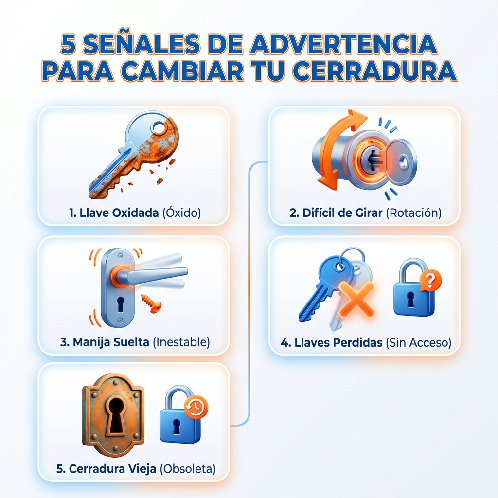 Infografía 5 señales para cambiar cerradura