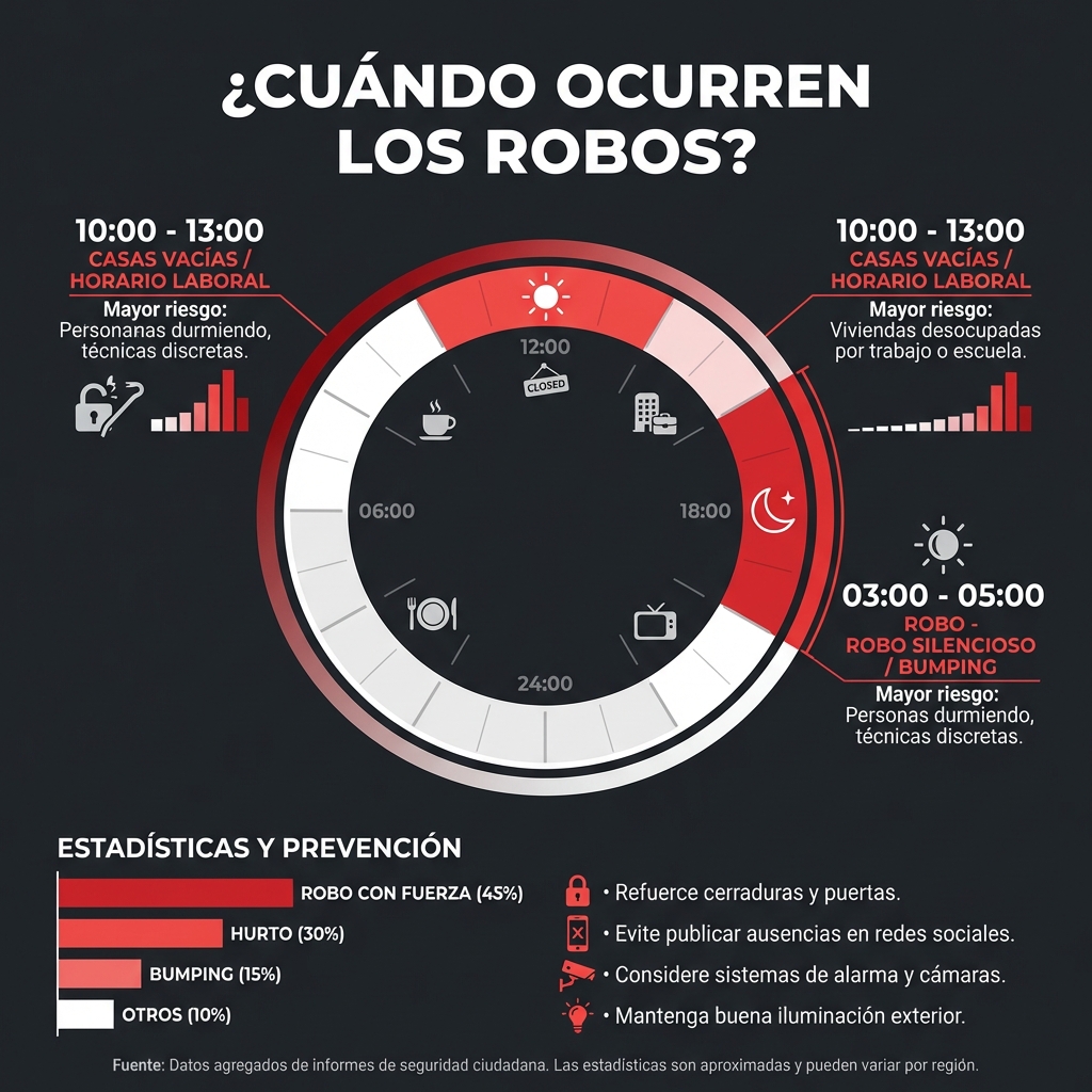 Gráfico de horas más probables de robo